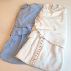 2 Newborn Fleece Halo swaddles